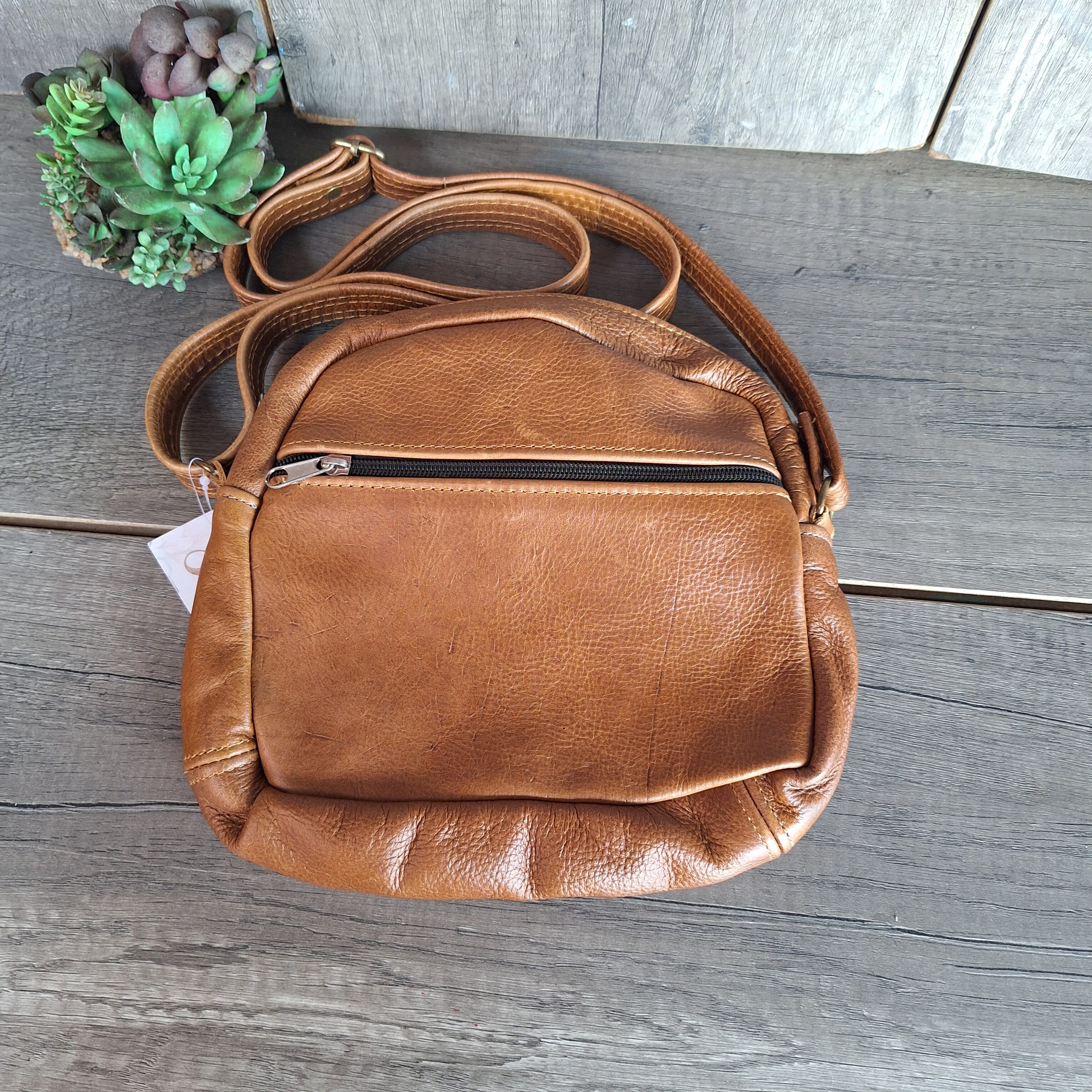 20260607_103256.jpg Tan Sling - Leather Bag - Image 1