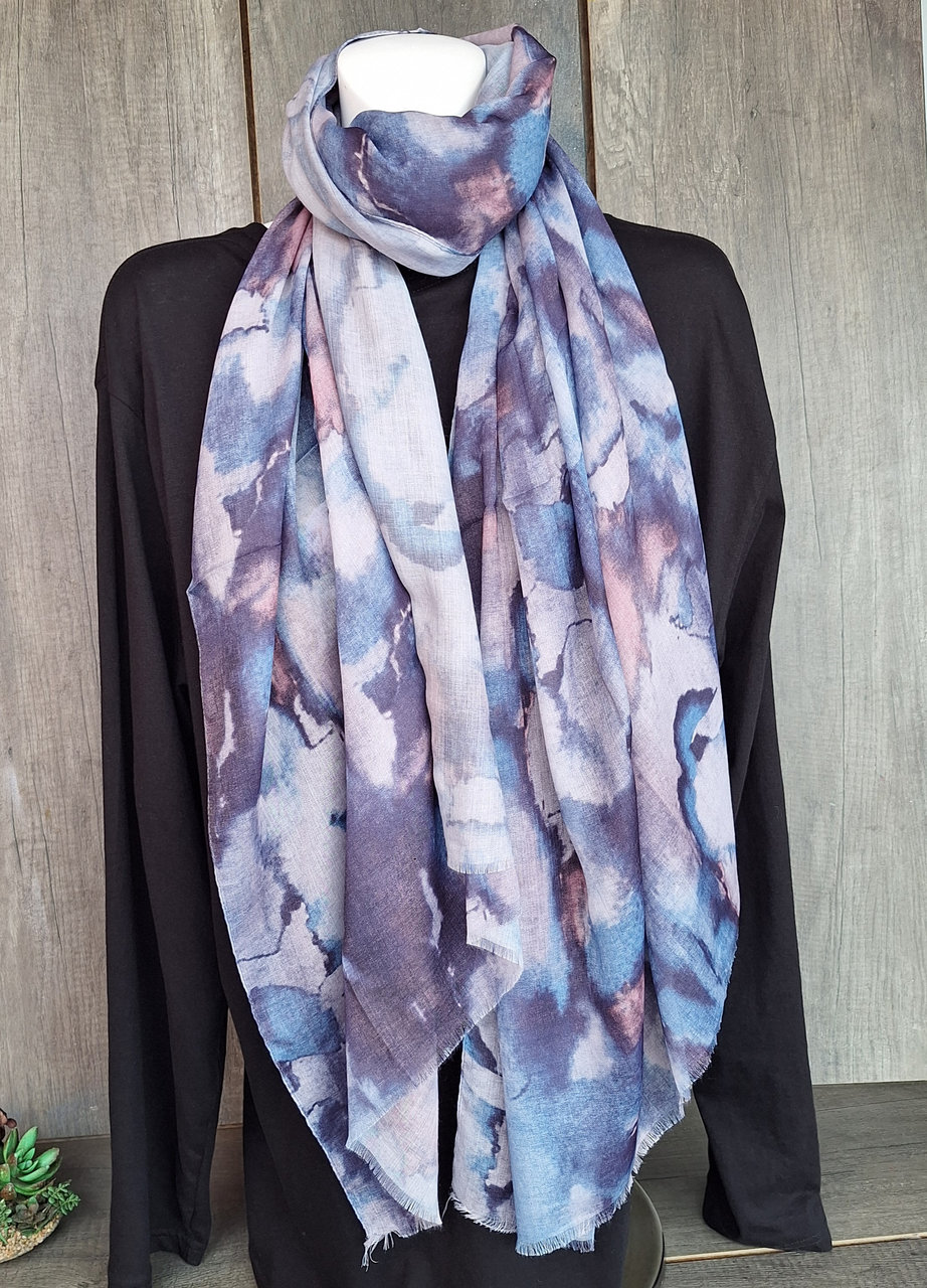 20260828_105809_result.jpg Purple and Blue Waterprint Scarf - Image 1