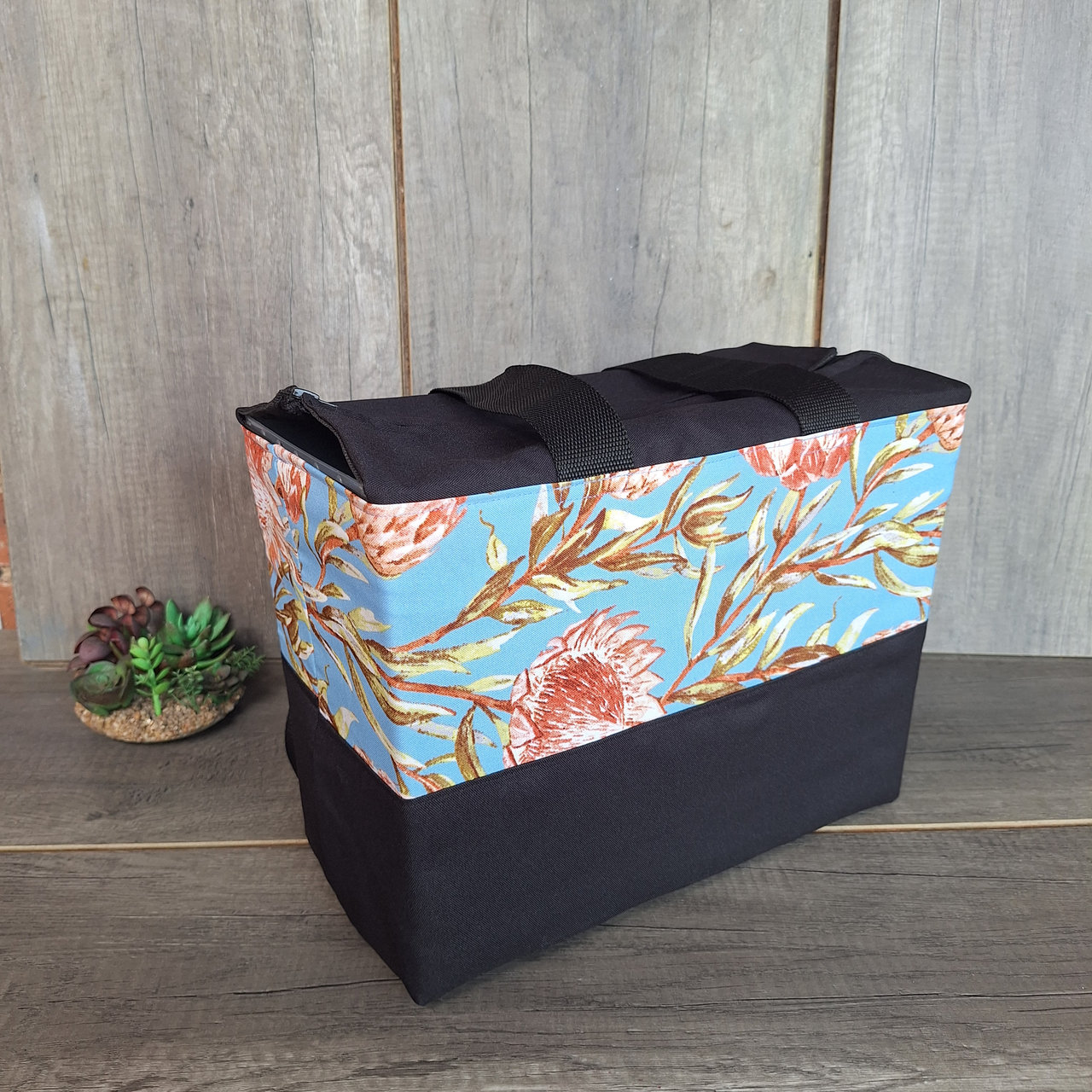 20260911_161734_result.jpg Multi-functional | Teacher bag - Medium Turquoise with orange proteas - Image 1